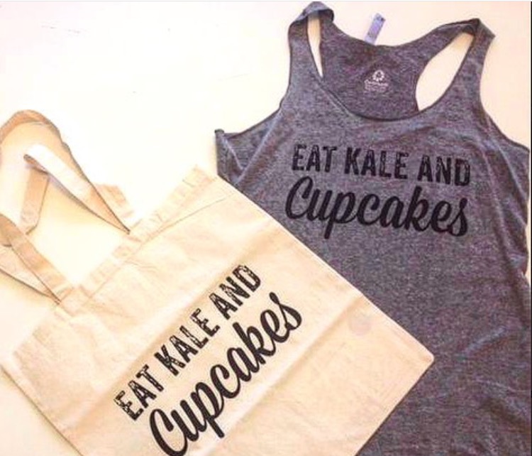 laura cipullo eat kale and cupcakes tote bag and tank top