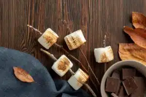 marshmallows and chocolate for smores bars
