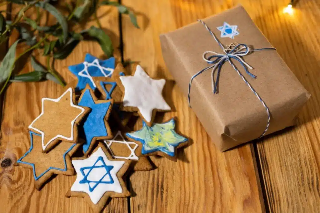 hanukkah gifts and cookies