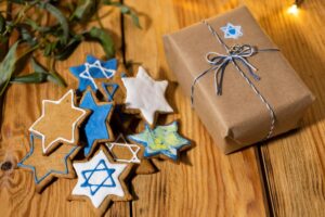 hanukkah gifts and cookies