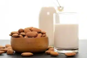 glass of high calcium almond milk