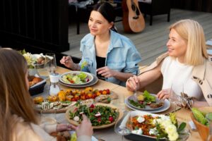 family eating together