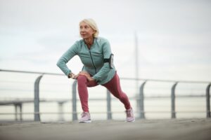 woman stretching before exercise