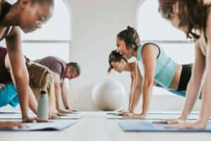 group of people in movement class