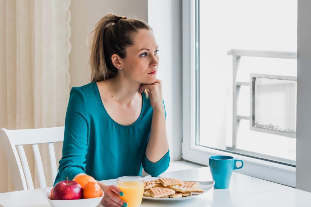 woman with eating disorder experiencing parasympathetic nervous system response