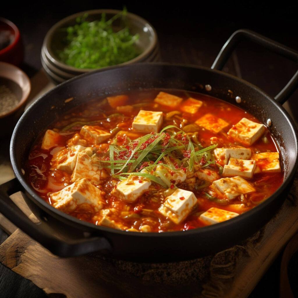 bowl of spicy tofu