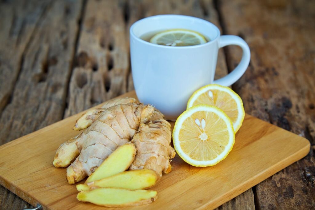 cup of ginger lemon tea