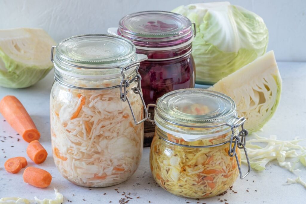 jars of fermented vegetables